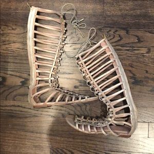 Joie gladiator sandals, worn twice, gold